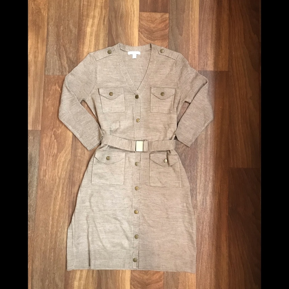 Utility Inspired Sweater Dress with Waist Belt!!